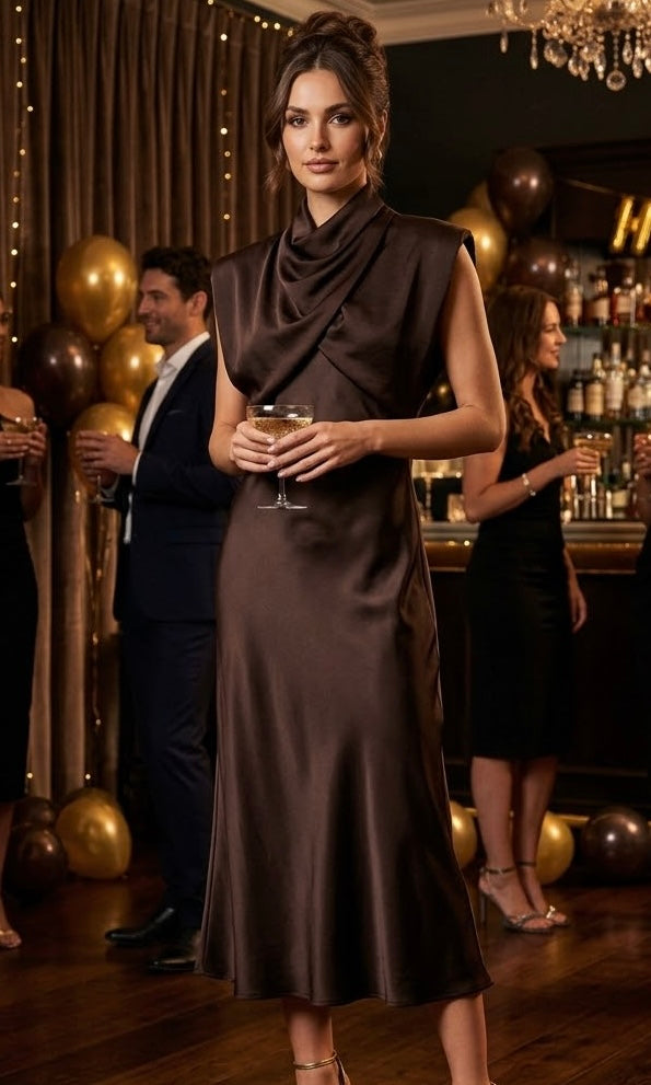 VESTIDO SUIZA MARRON