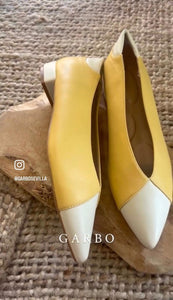 ZAPATO BICOLOR MOSTAZA/BEIGE
