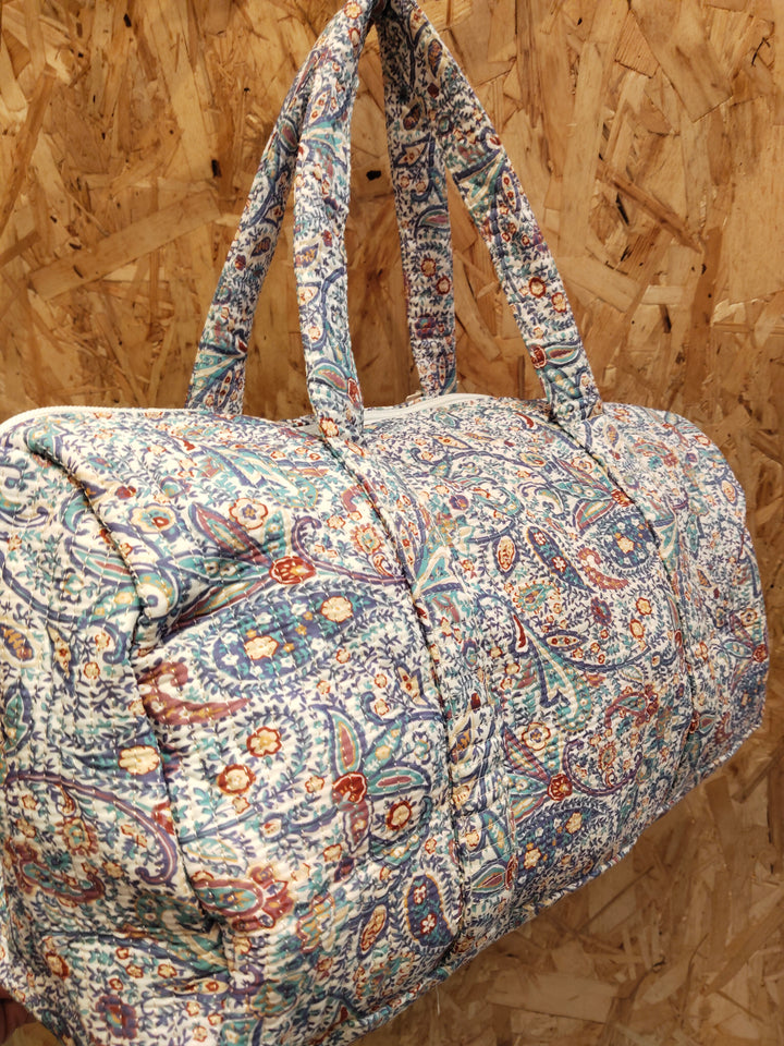 BOLSA MEDIANA ESTAMPADA FONDO BEIGE CACHEMIR