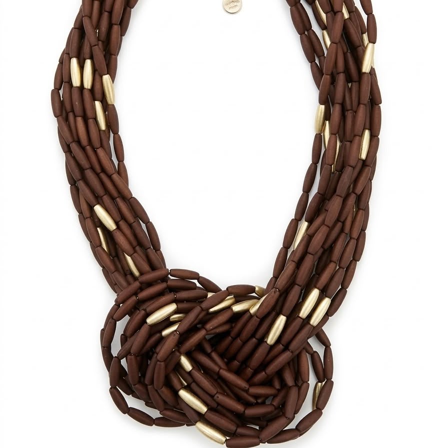 COLLAR  NUDO MARRON