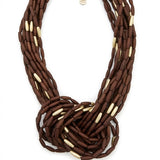 COLLAR  NUDO MARRON