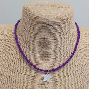 COLLAR ESTRELLA NACAR MORADO