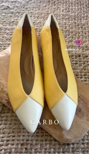 ZAPATO BICOLOR MOSTAZA/BEIGE
