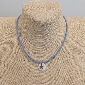 COLLAR ESTRELLA DORADA, CELESTE
