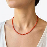 COLLAR CUENTAS OVALADA PEQUEÑA NARANJA