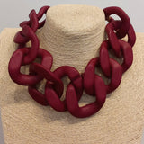 COLLAR ESLABONES BURDEOS