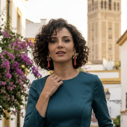 PENDIENTE LAZO Y LAGRIMA NARANJA