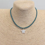 COLLAR ESTRELLA NACAR AZUL PETROLEO
